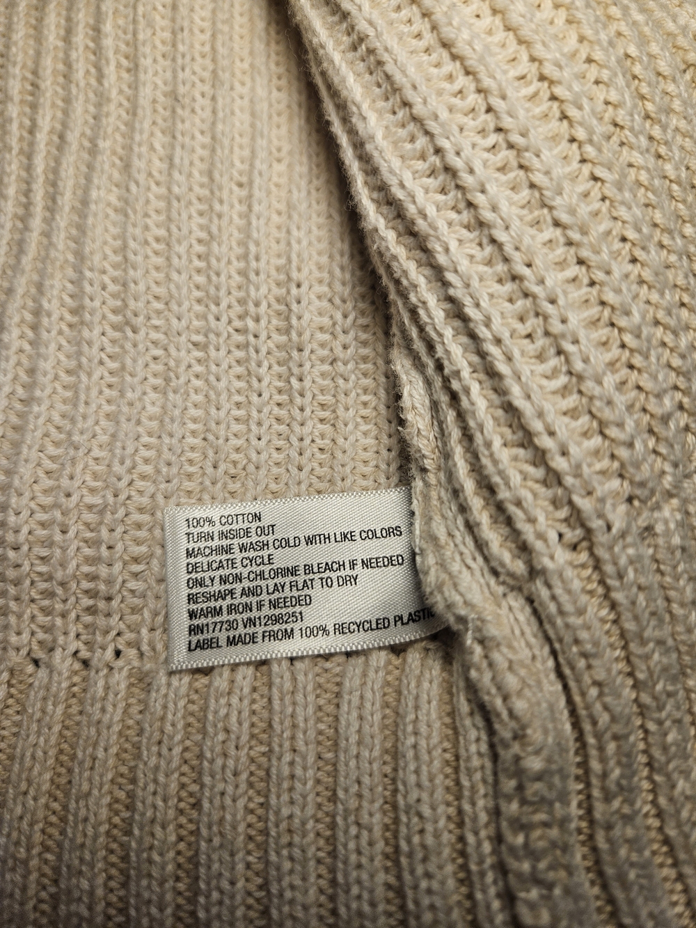 Universal Thread Cream Open-Front Ribbed Knit Cardigan with Pockets - Picture 5 of 5